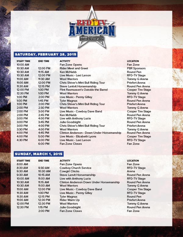 detailed schedule of 2015 fan zone events flyers 2015 tv schedule